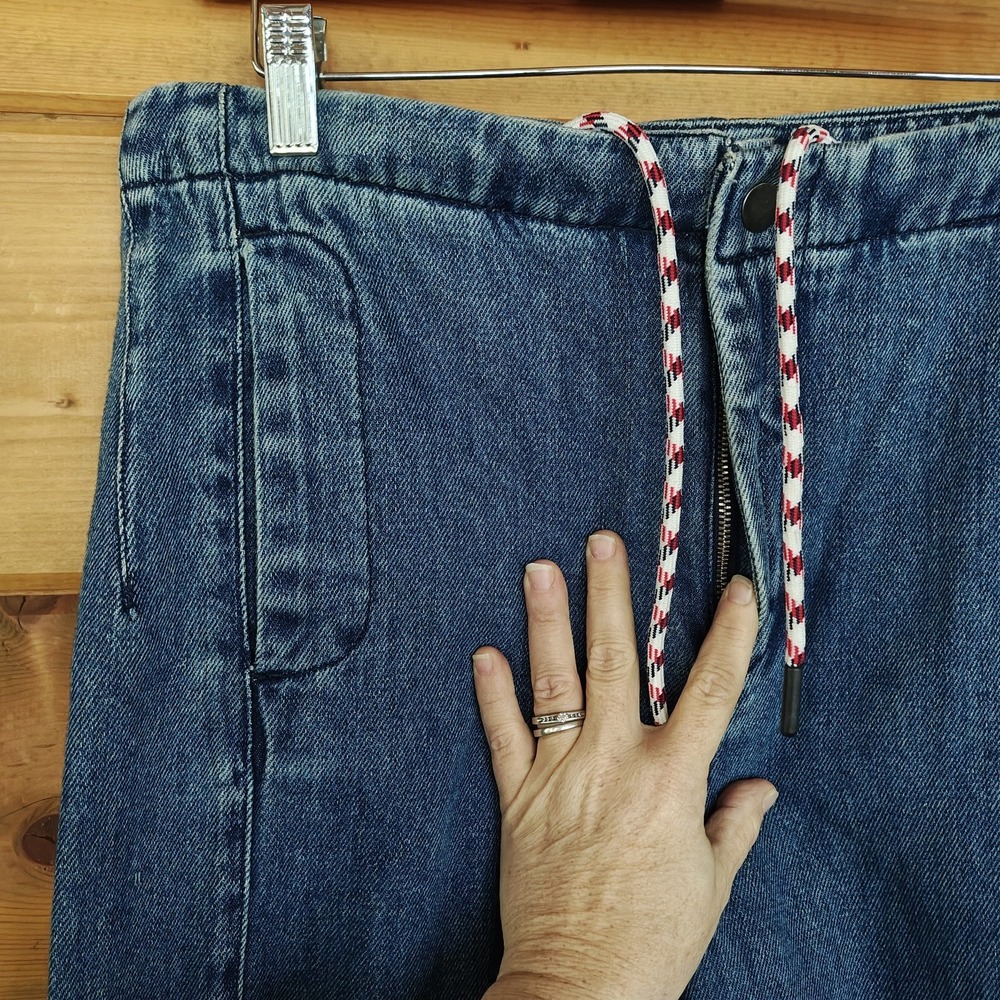 Anthropologie Pilcro Barrel Wide Leg Drawstring Denim Jeans Boho Coastal Size 28 - Picture 2 of 9